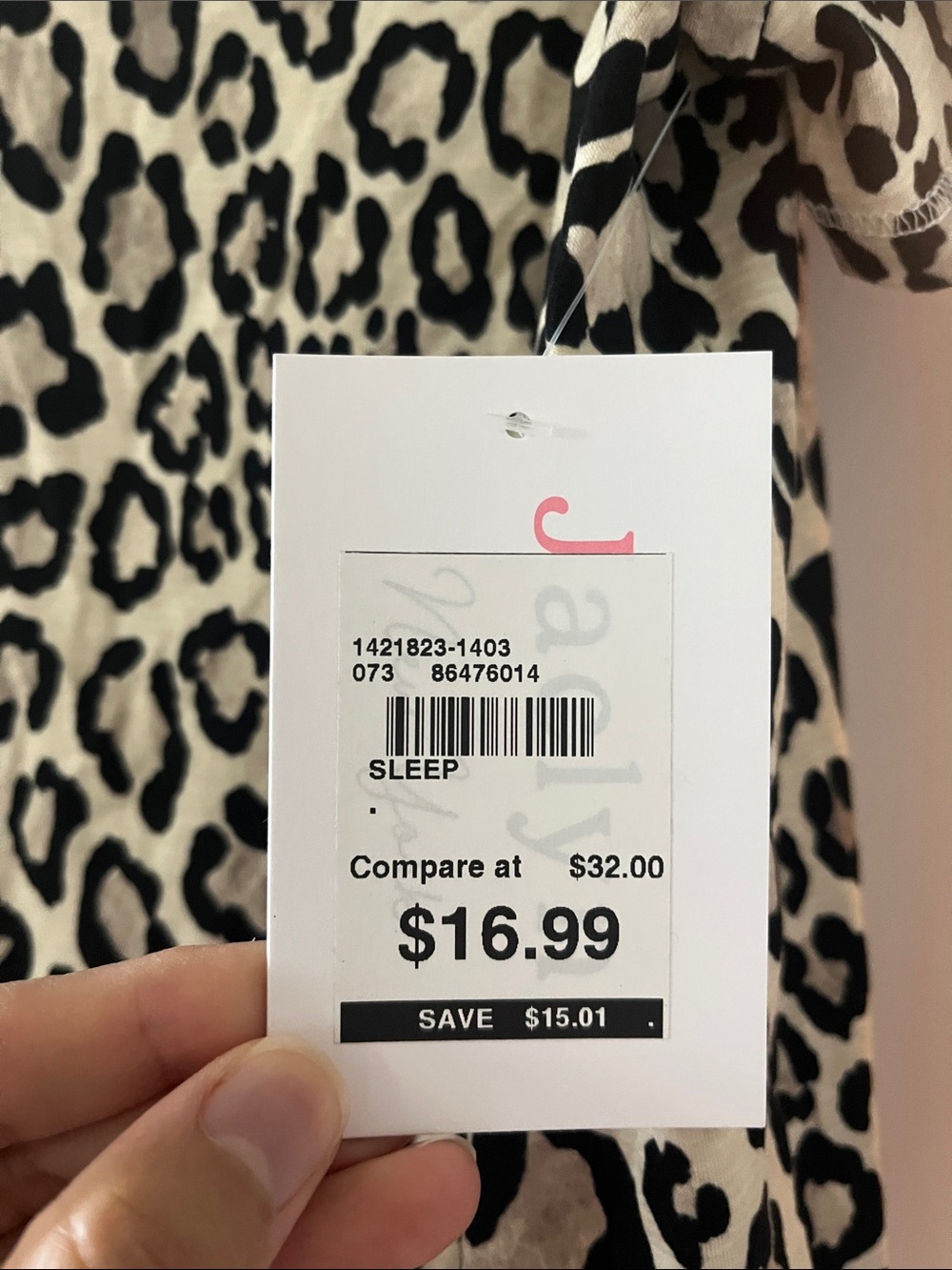 Jaclyn Leopard Print 2 Piece Pajama Set - Black & Cream - Picture 2 of 7